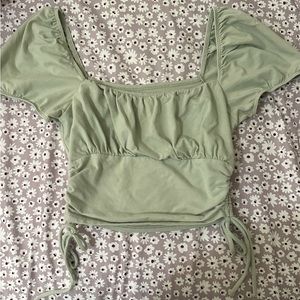 Green Hollister crop top